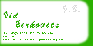 vid berkovits business card